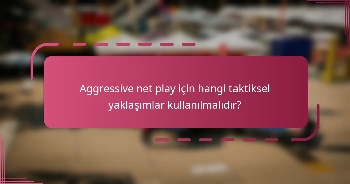 Aggressive net play için hangi taktiksel yaklaşımlar kullanılmalıdır?