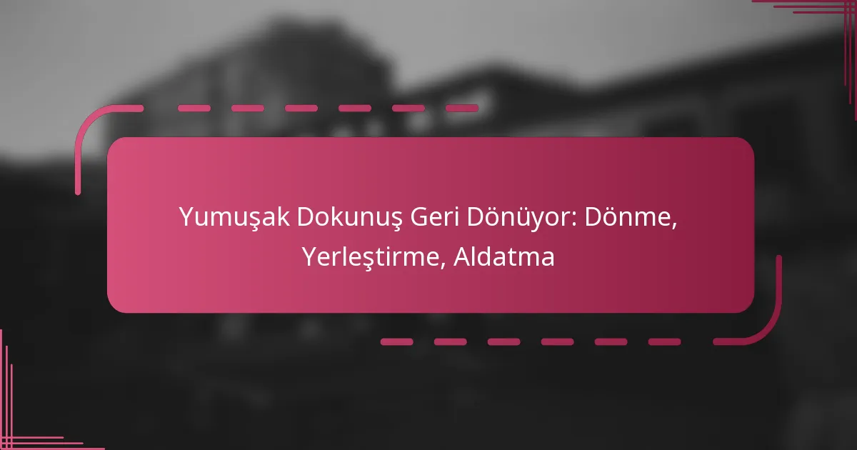 Yumuşak Dokunuş Geri Dönüyor: Dönme, Yerleştirme, Aldatma